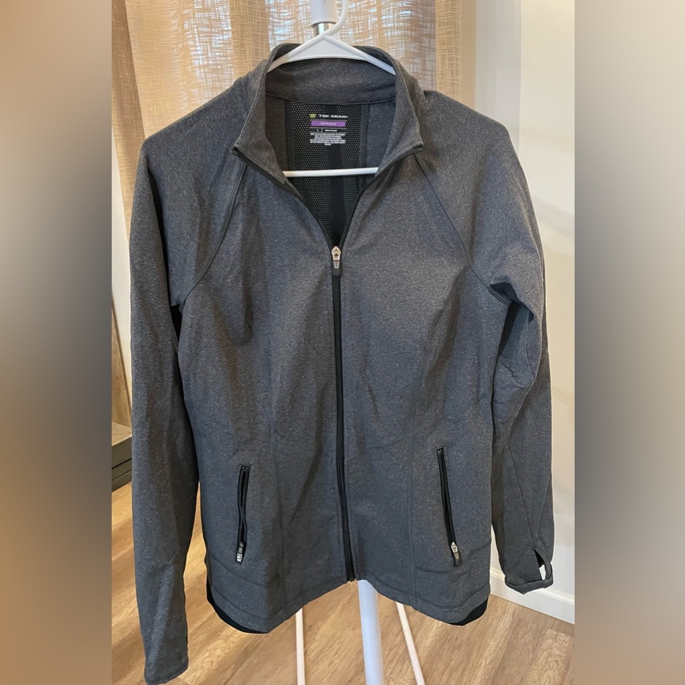 Tek Gear Fitted Gray Full-Zip Jacket